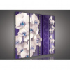 Obraz na plátne viacdielny - OB3150 - Biela orchidea fialový vzor 90cm x 80cm - S6