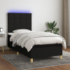 vidaXL Posteľ boxsping s matracom a LED čierna 80x200 cm látka 3135391