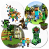 OPŁATEK NA TORT MINECRAFT 20 CM MENO A 2 OBVODY ZDARMA - PIXELOVÉ NARODENINY