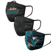 San Jose Sharks - Sport Team 3-pack NHL rúško one size