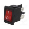 ROCKER DPST pol 2 OFF-ON 10A/250VAC červená tlejivka 230V