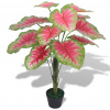 Prolenta Maison Exclusive Umelá rastlina kaládium s kvetináčom 85 cm zelená a červená