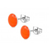 CITY STORM Náušnice z chirurgickej ocele okrúhle - neónovo oranžové Veľkosť náušníc: 6 mm + darčeková krabička zadarmo
