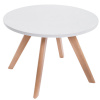 Design-Shop Drevený stolík Eirik, nohy natura - v40 x Ø60 cm - Biela