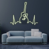 LED neon - Gitara EKG 100x82cm Farba neónu: 3 Neutrálna biela, Šírka neónu: 100cm, Orez neónu: Cut to Shape (výrez do tvaru)