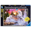 RAVENSBURGER Svietiace puzzle Jednorožce pri rieke 500 dielikov
