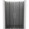 Mexen Velar L Duo, posuvné sprchové dvere do otvoru 160 cm, 8mm šedé sklo, brúsená oceľ, 871-160-003-42-97