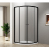 Aqualine ARLETA BLACK štvrťkruhový sprchovacia zástena 800x800mm, číre sklo BLS800
