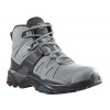 SALOMON Dámske turistické topánky X ULTRA 4 MID WIDE GTX W quarry/black/legion blue - sivé Veľkosť EU: 42 2/3