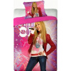 Bavlněné povlečení Hannah Montana růžová 70x90 - 140x200cm