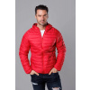 Červená pánska prešívaná bunda s kapucňou (HM112-5) odstíny červené XXL