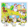 EDUKAČNÉ DREVENÉ PUZZLE SKLADAČKA FARMA ZOO