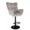 LuxuryForm DESIGN Barové kreslo AURORA VELUR na čiernom tanieri - svetlo šedé