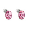 Evolution Group Růžové peckové náušnice s krystaly Swarovski 31274.3 rose