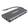PREMIUMCORD Převodník USB3.1 typ C na HDMI+VGA+RJ45+2xUSB3.0+SD card +3,5mm+PD charge ku31dock08
