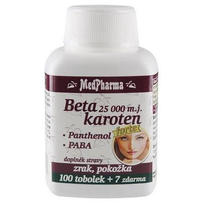 MedPharma Beta karoten 25 000 m.j. + Panthenol + PABA 107 kapsúl