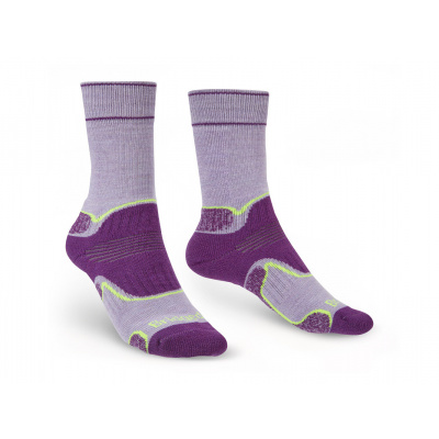 Dámské turistické ponožky Bridgedale Hike Midweight Wmns Merino Performance Boot lilac/purple - M (5-6,5) / EU 38-40 / 23-25 cm