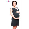 Be MaaMaa Tehotenská, dojčiace nočná košeľa Iris - grafit, B19 L/XL