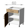 Casarredo CRAFT skrinka so šuplíkom 60, LDD11S6082, grafit/dub Craft bie