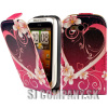 Kožený obal HTC WildFire S – Flip Love Heart