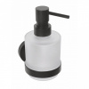 Sapho X-ROUND BLACK dávkovač mydla 200ml, mliečne sklo, čierný mat XR103B