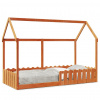 vidaXL Rám detskej postele domček voskovohnedý 90x200 cm mas. borovica - Hnedá - 95122-49333