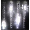 Svetelné LED cencúle vonkajšie, padajúci sneh - 23 cm/8 ks V2 bílá teplá