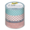 Folia Washi Tape - dekoračná lepiaca páska - Geometrické tvary, 4 ks