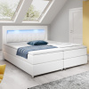 Goleto Posteľ Box Spring Montana s LED osvetlením 140 x 200 cm | biela