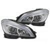 Mercedes W204 2011-2014 - Predné svetlá TUBE LED chrómová SEQ DRL