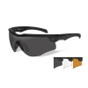 WILEY X Brýle ROGUE Smoke Grey + clear + light rust lens/Com.Temp. black frame