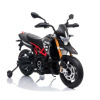 Beneo elektrická motorka Aprilia Dorsoduro 900 Licencované 12V batéria Eva mäkké kolesá 2 x 18W motor odpruženie kovový rám kovová vidlica pomocné kolieska sivá