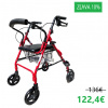Rehafund Rf-615/c chodítko hliníkové 4-kolesové pre seniorov DENVER PREMIUM červené