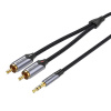 Audio kábel 2xRCA na 3,5 mm Vention BCNBG 1,5 m (sivý)