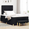vidaXL Posteľový rám s matracom Sada 2 Čierna Textílie 120 x 200 cm 3344214