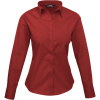 Premier Košile PR 300, popelínová, dlouhý rukáv, dámská COT3903003702j-burgundy 5XL Burgundová