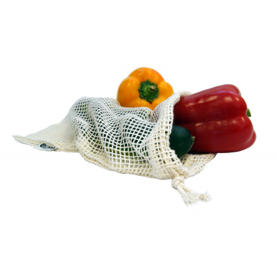 Sieťové vrecko z biobavlny na ovocie a zeleninu - malé (20 x 30 cm) - Tierra Verde Balenie: bez etikety (pre vlastnú ZERO WASTE spotrebu)