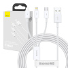 Baseus CAMLTYS-02 Superior Fast Charging Datový, 3v1 USB-C, Lightning, MicroUSB, 1,5m