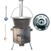 Green Home kotlík na guláš nerez 1,2 mm 40 l INOX, Green Home pokrievka nerez INOX, STRONG CLASSIC nerezová hrubostenná kotlina 1,5 mm 45 cm, naberačka nerez INOX, vareška 50 cm SMREK