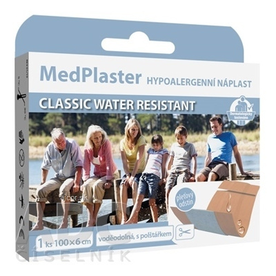 Langsteiner Sp. z o.o. MedPlaster Náplasť CLASSIC WATER RESISTANT 100x6 cm, vodeodolná s vankúšikom 1x1 ks