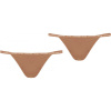 Calvin Klein THONG 2PK hnedá,biela Dámske nohavičky XL