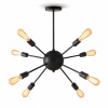 Stropné svietidlo Loft SPUTNIK 8x E27 čierne, industriálny moderný dizajn