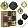 Springos Vianočné banky zlato-čierne mix - 12/6 cm, sada 37ks CA0962