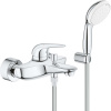 GROHE Eurostyle páková vaňová batéria nástenná, ručná sprcha 2jet priemer 100 mm, sprchový držiak a sprchová hadica 150 cm, chróm, 2372930A