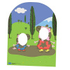 Star Cutouts SC822 Peppa Pig and George Muddy Puddle Child Sized Stand In Cardboard Cut out