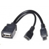 PREMIUMCORD USB redukce kabel USB A/female+Micro USB/female - Micro USB/male OTG kur-18