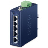 Planet IGS-500T-E, 5x 1000Base-T, DIN, IP40, rozšířený teplotní rozsah -40 až +75C, ESD+EFT do 6kV, dual 12~55VDC, 250m