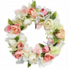 Veniec na dvere - Kvetinový veniec prútený pastelovo ružovej dverí (Veniec na dvere - Kvetinový veniec prútený pastelovo ružovej dverí)