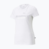 Dámske tričko PUMA ESS+ Metallic Logo Tee puma white/silver metallic (XS)