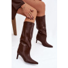 Dámske čižmy na podpätku, čokoládové hnedá 40 Boto 5905677746716